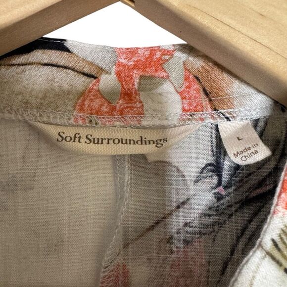 Soft Surroundings Song Dynasty Button Front Tunic Cardigan Asian Horses Sz Large - Picture 7 of 8